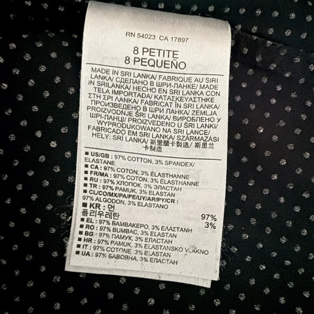 Banana Republic No-Iron Fitted Shirt | Black Polka Dot Button-Up - Picture 15 of 16